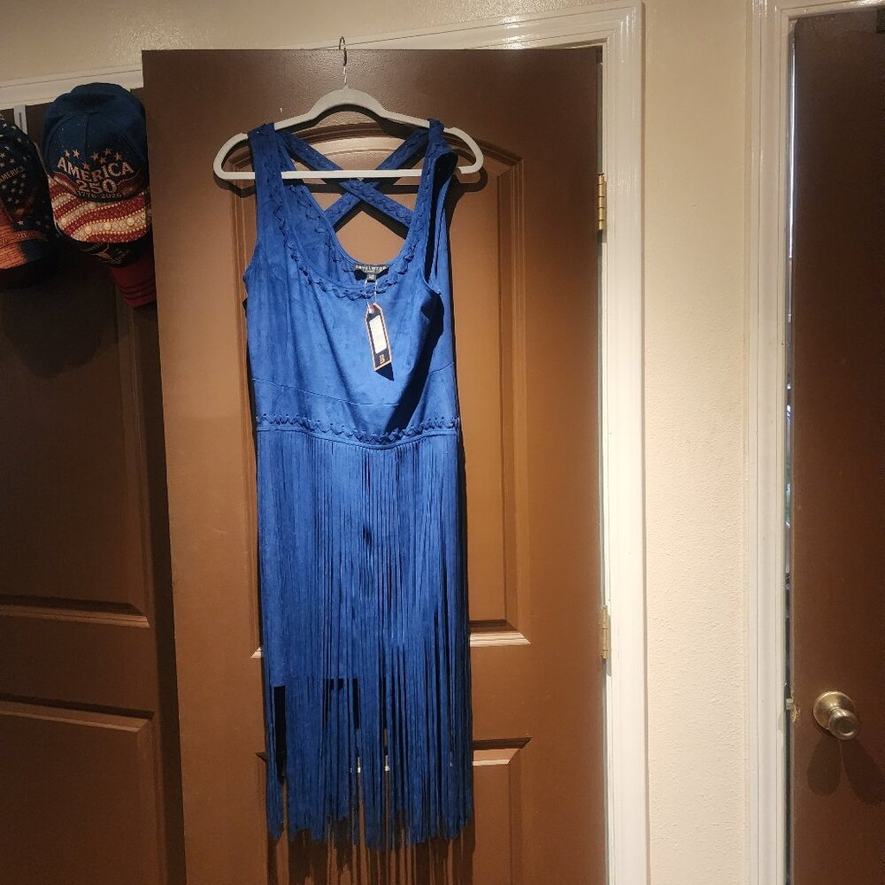 IDYLLWIND FRINGE SUEDE DRESS